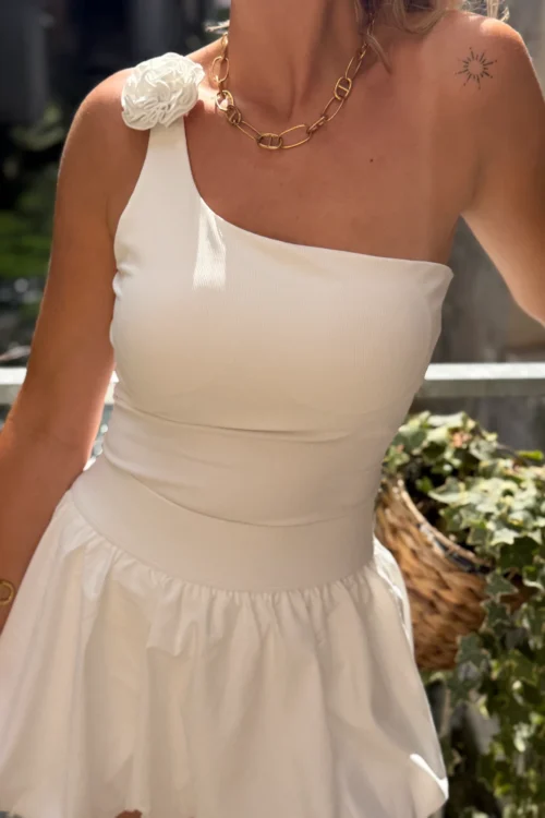 debardeurs-alba-spring-fleur-blanc- Débardeur fleur relief bretelle ALBA | Dream By C