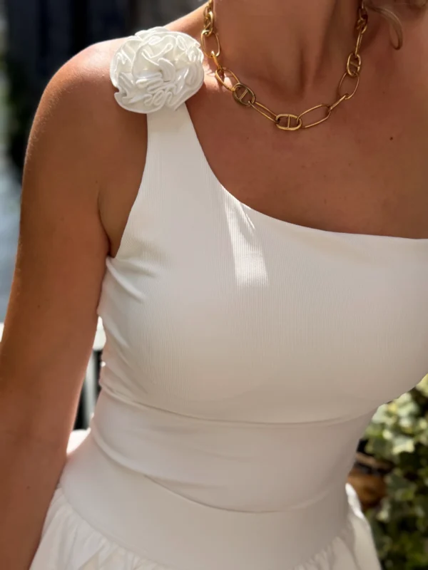 Débardeur fleur relief bretelle ALBA | Dream By C