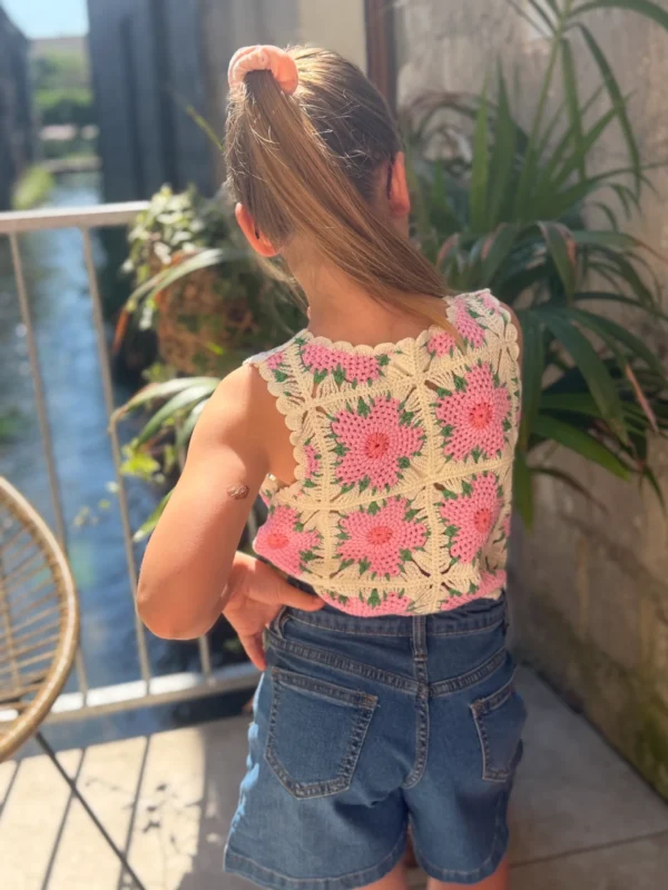 Débardeur crochet fleuri enfant été | Dream By C