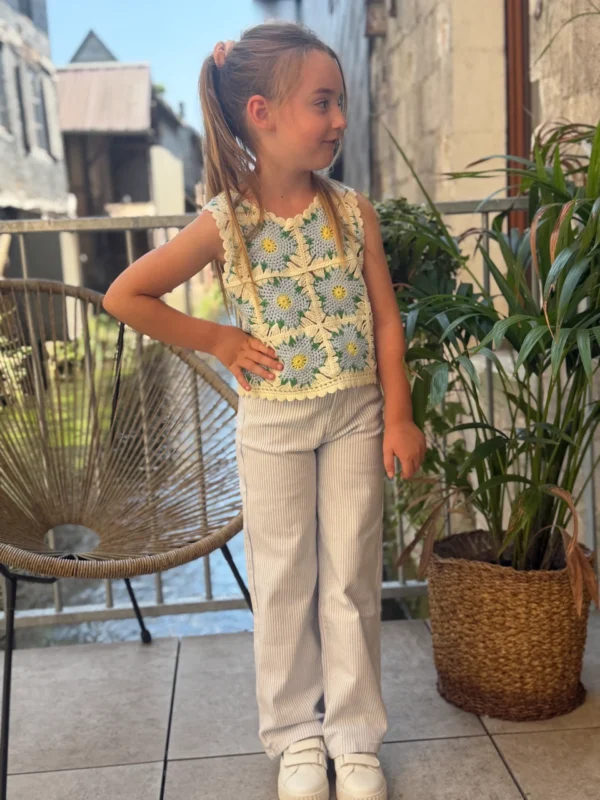 Débardeur crochet fleuri enfant été | Dream By C