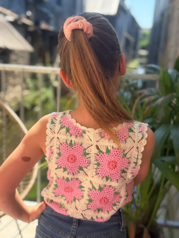 Débardeur crochet fleuri enfant été | Dream By C