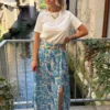 Jupe Paisley Bleue Fendue - Longue Doublée | Dream By C