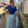 Jupe Paisley Bleue Fendue - Longue Doublée | Dream By C