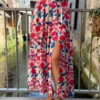 Jupe Longue Fendue Fleurie - Vert/Bleu & Rose | Dream By C