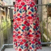 Jupe Longue Fendue Fleurie - Vert/Bleu & Rose | Dream By C