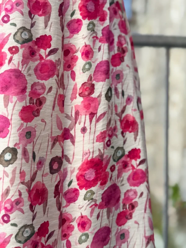 Jupe Fleurs Roses Fendue - Longue Doublée | Dream By C