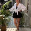 Jupe short ALBA noir blanc Spring | Dream By C