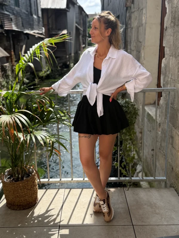 Jupe short ALBA noir blanc Spring | Dream By C