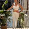 Legging gainant blanc femme ALBA | Dream By C