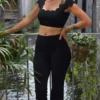 Pantalon gainant évasé sport ALBA | Dream By C