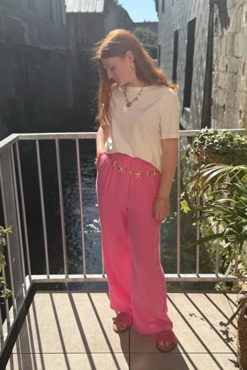 pantalon gaze coton rosePantalon Gaze Coton Rose | Dream By C