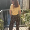 Pantalon fluide marron pois femme | Dream By C