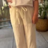 Pantalon gaze coton doublé écru marine enfant | Dream By C