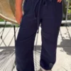 Pantalon gaze coton doublé écru marine enfant | Dream By C