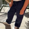 Pantalon gaze coton doublé écru marine enfant | Dream By C