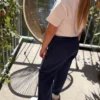 Pantalon gaze coton doublé écru marine enfant | Dream By C