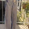 Pantalon rayures bleues rétro femme | Dream By C