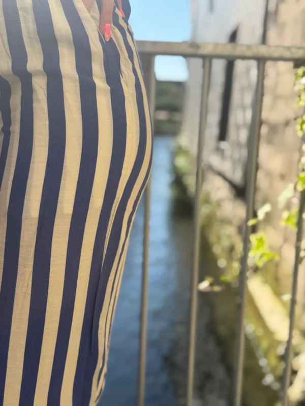 Pantalon rayures bleues rétro femme | Dream By C