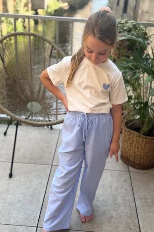 Pantalon rayé bleu blanc enfant large | Dream By C