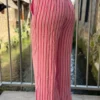 Pantalon Gaze Coton Rayé - Rose Bébé & Rouge | Dream By C