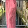 Pantalon Gaze Coton Rayé - Rose Bébé & Rouge | Dream By C