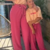 Pantalon fluide rose fuchsia femme large | Dream By C
