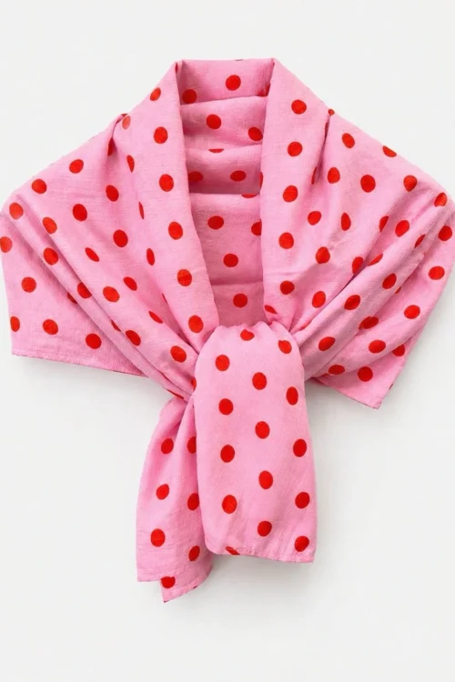 Paréo Rose Pois Rouges - Taille Unique | Dream By C