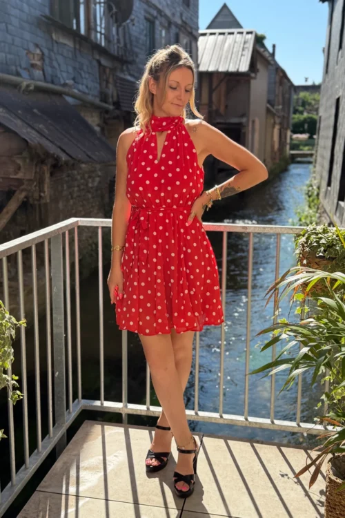 Robe Rouge Pois Blancs - Esprit Parisien | Dream By C