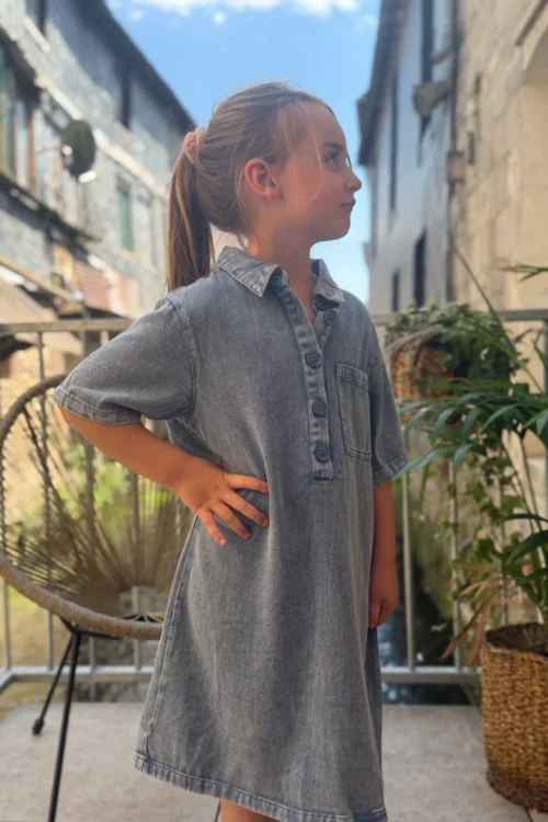 Robe jean fille bleue matchy matchy | Dream By C