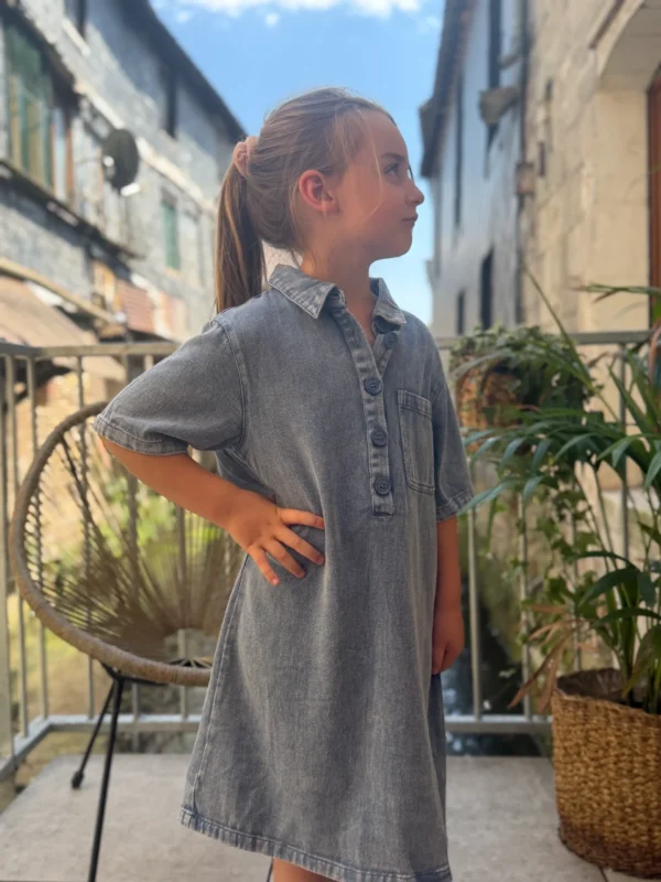 Robe jean fille bleue matchy matchy | Dream By C