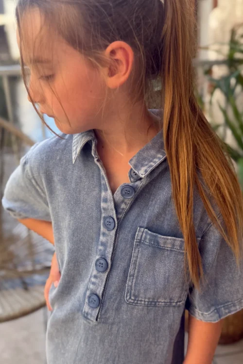 Robe jean fille bleue matchy matchy | Dream By C