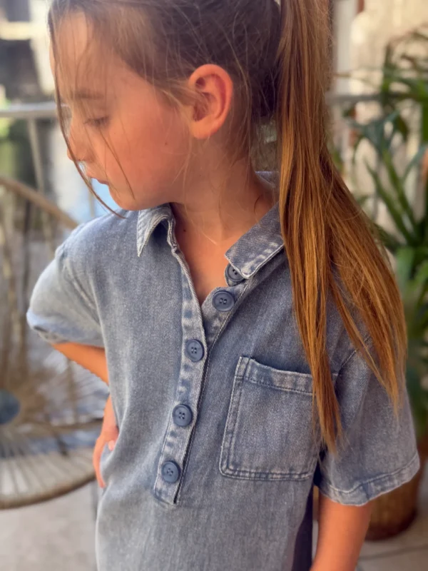 Robe jean fille bleue matchy matchy | Dream By C
