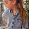 Robe jean femme cœur doré bleu délavé | Dream By C