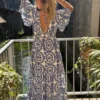 Robe longue blanche bleue femme | Dream By C