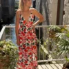 Robe fleurie fluide bretelles longue | Dream By C