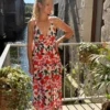 Robe fleurie fluide bretelles longue | Dream By C