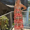 Robe fleurie fluide bretelles longue | Dream By C