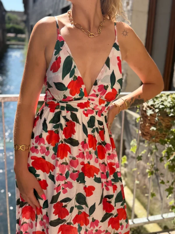 Robe fleurie fluide bretelles longue | Dream By C