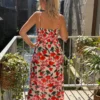 Robe fleurie fluide bretelles longue | Dream By C