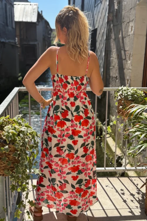 Robe fleurie fluide bretelles longue | Dream By C