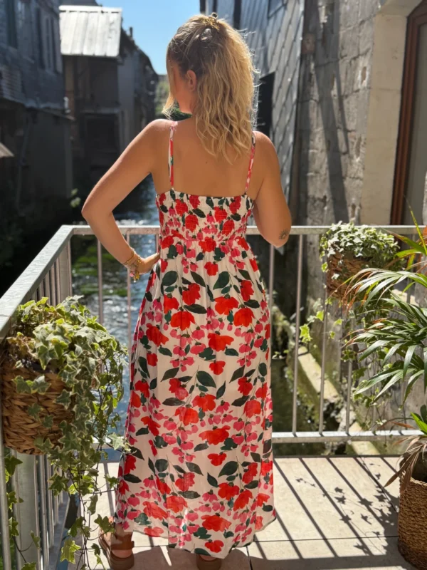 Robe fleurie fluide bretelles longue | Dream By C