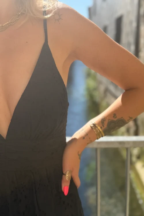 Robe Noire Broderie Anglaise - Longue Coton | Dream By C