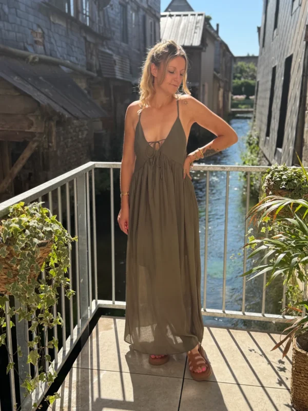 Robe Longue Été Terracotta - Dos Nu Bretelles Fines | Dream By C