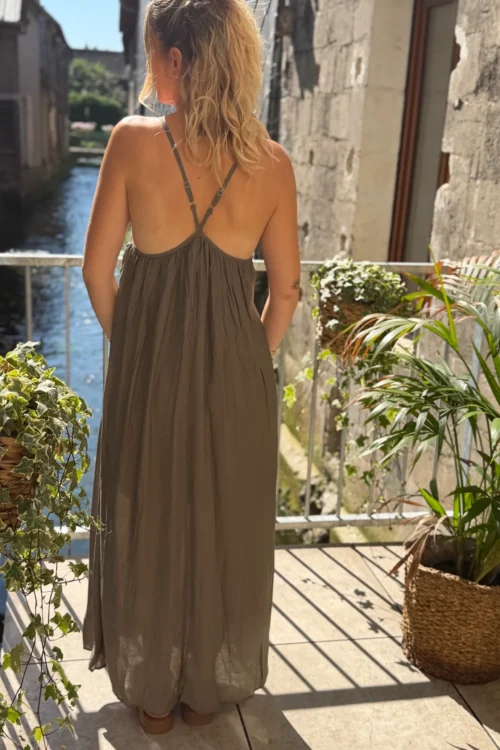 Robe Longue Été Terracotta - Dos Nu Bretelles Fines | Dream By C
