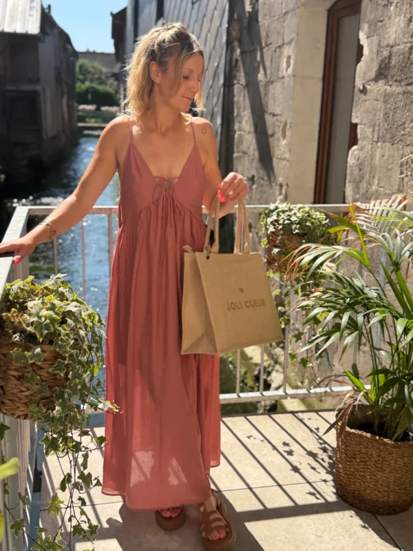 Robe Longue Été Terracotta - Dos Nu Bretelles Fines | Dream By C
