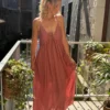 Robe Longue Été Terracotta - Dos Nu Bretelles Fines | Dream By C