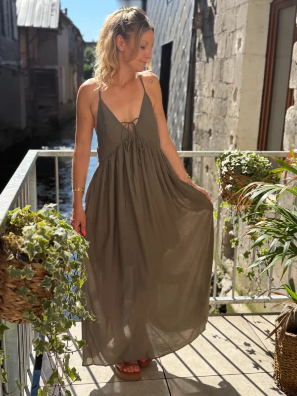 Robe Longue Été Terracotta - Dos Nu Bretelles Fines | Dream By C