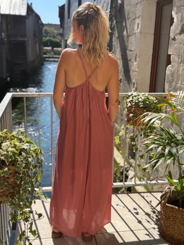 Robe Longue Été Terracotta - Dos Nu Bretelles Fines | Dream By C