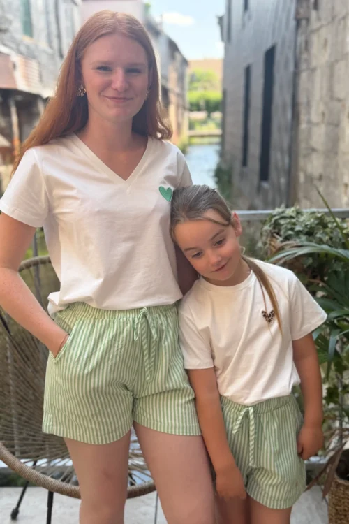 Short rayé enfant palmier doré matchy matchy | Dream By C