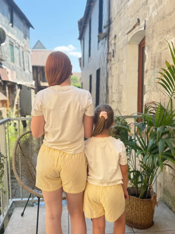 Short rayé enfant palmier doré matchy matchy | Dream By C